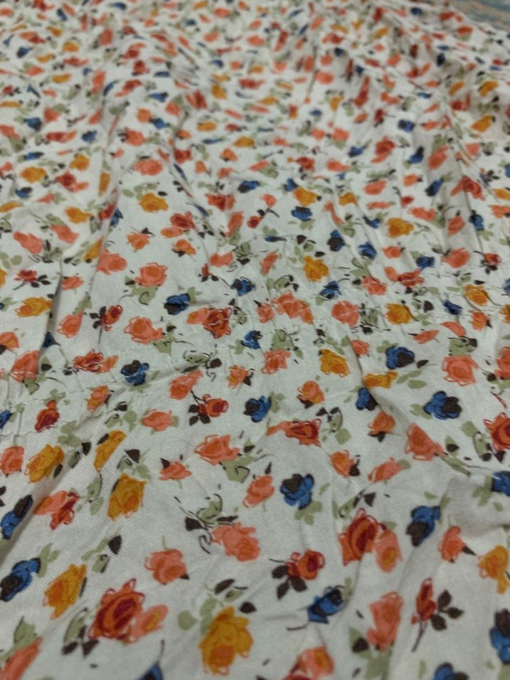 Dantel Yakalı Çok Renkli Bohem Midi Elbise - Görsel 2