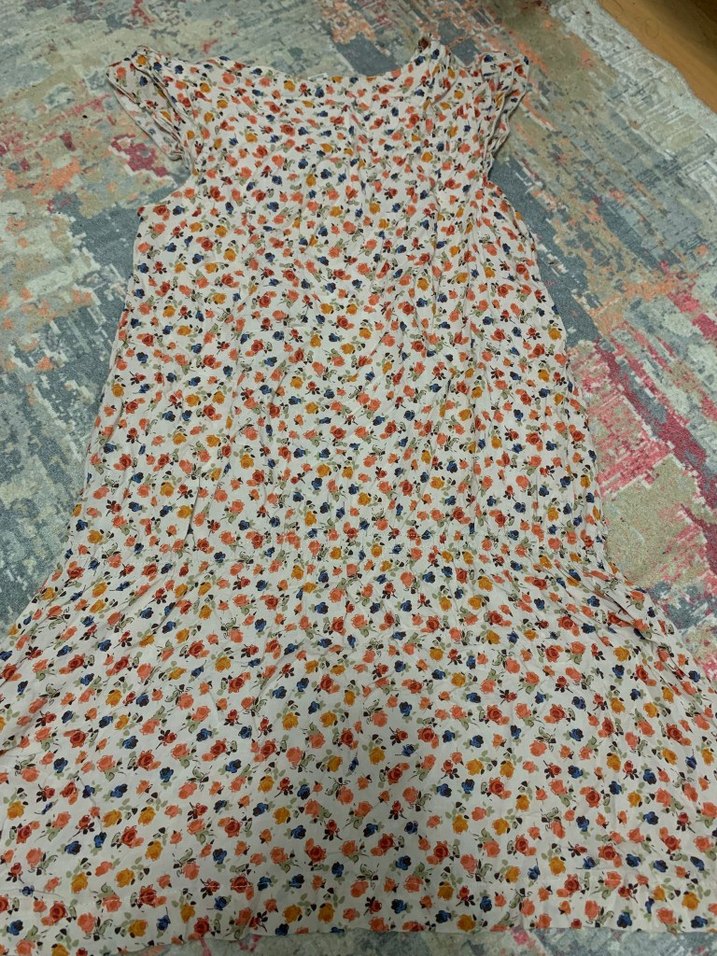 Dantel Yakalı Çok Renkli Bohem Midi Elbise - Görsel 3