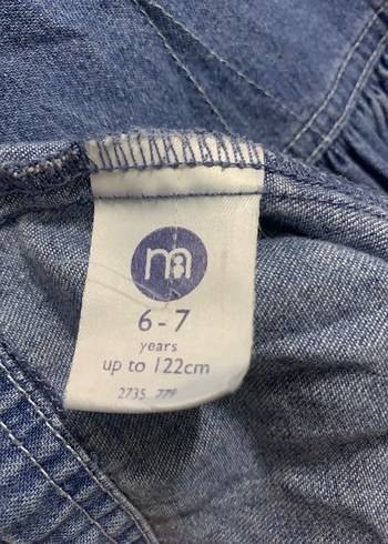 Kız Çocuk Mavi Denim Uzun Kollu Elbise - Görsel 4