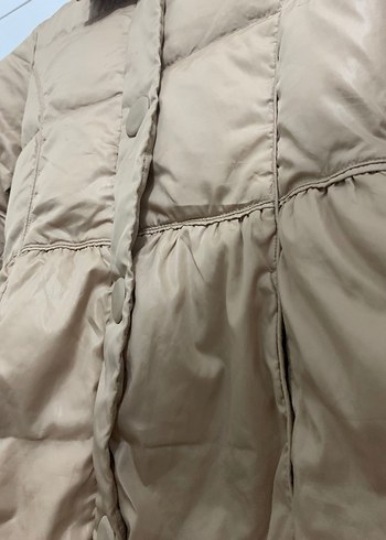 Düğmeli Bej kız çocuk mont - Görsel 3