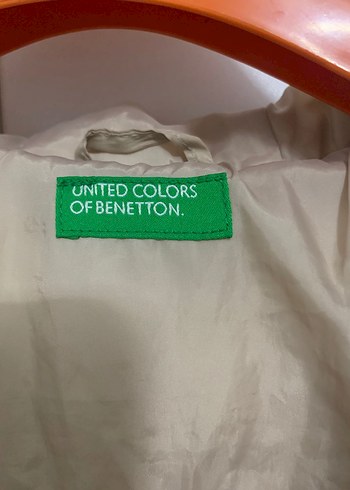 Düğmeli Bej kız çocuk mont - Görsel 4