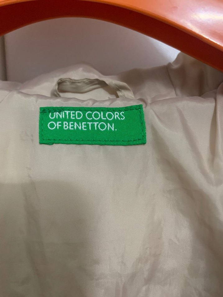 Düğmeli Bej kız çocuk mont - Görsel 4