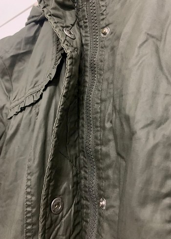 Çocuk Haki Midi Boy Düğmeli Ceket - Görsel 3