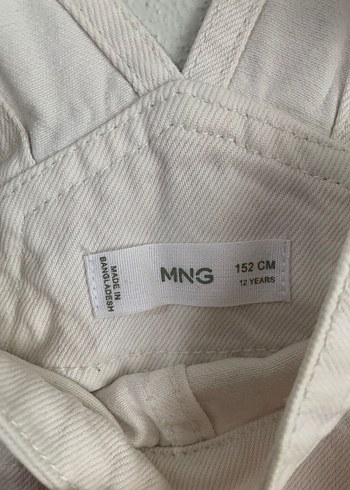 Çocuk Beyaz Midi Pamuklu Salaş Askılı Tulum - Görsel 5