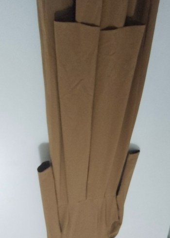 Drapeli Bej Uzun Kollu Kadın Elbise - Görsel 6