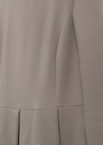 Drapeli Bej Uzun Kollu Kadın Elbise - Görsel 8