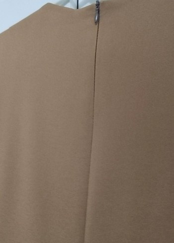 Drapeli Bej Uzun Kollu Kadın Elbise - Görsel 10