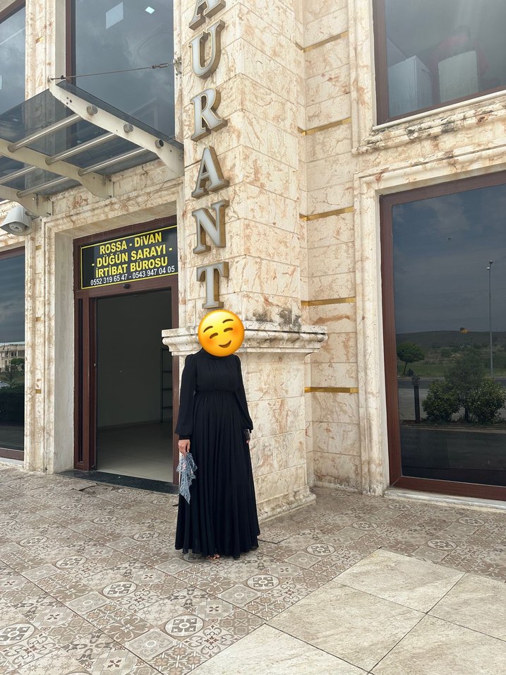 Siyah Uzun pileli Elbise - Görsel 2