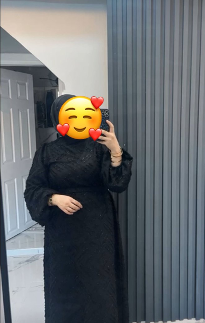 Siyah Nakışlı Uzun Kollu Gotik Elbise - Görsel 2