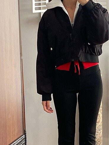 crop bomber ceket