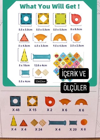 Beden Renkli Manyetik Bloklar Eğitici Oyuncak