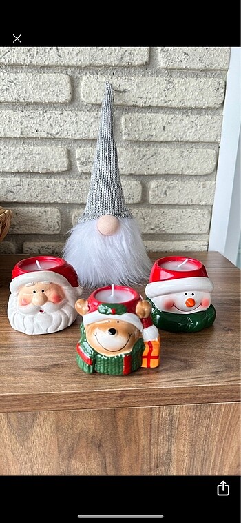 Noel baba yılbaşı mumluk