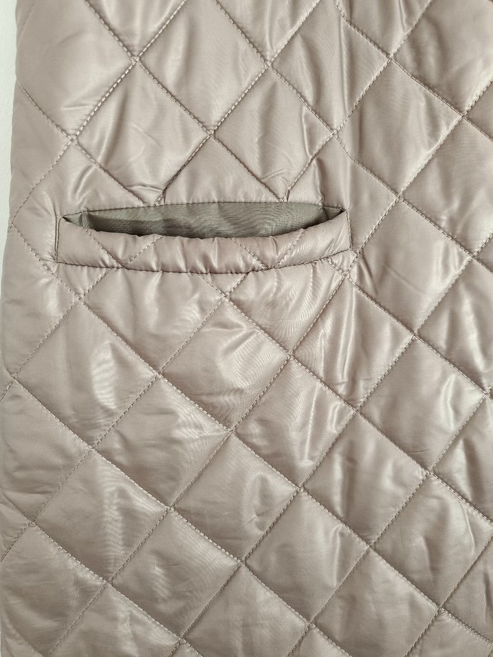 Bej Midi Kadın Kapitone Kemerli Yelek - Görsel 5