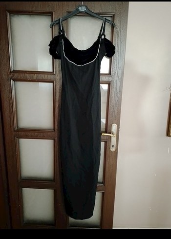 Diğer Siyah Straplez Uzun Gotik Elbise