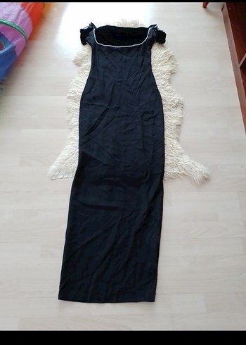 s Beden siyah Renk Siyah Straplez Uzun Gotik Elbise