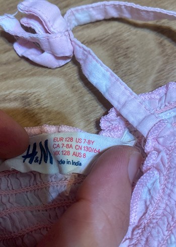 H&M Pembe Renkli Bohem Kız Çocuk Elbisesi