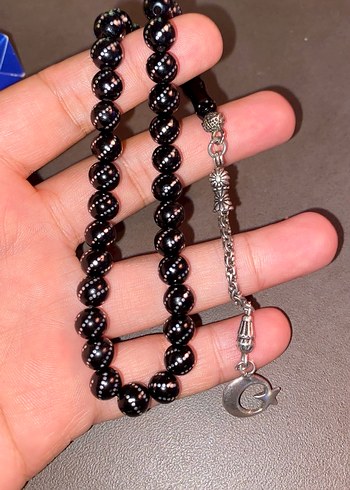 Oltu tesbih 925 ayar gümüş püskül - Görsel 3