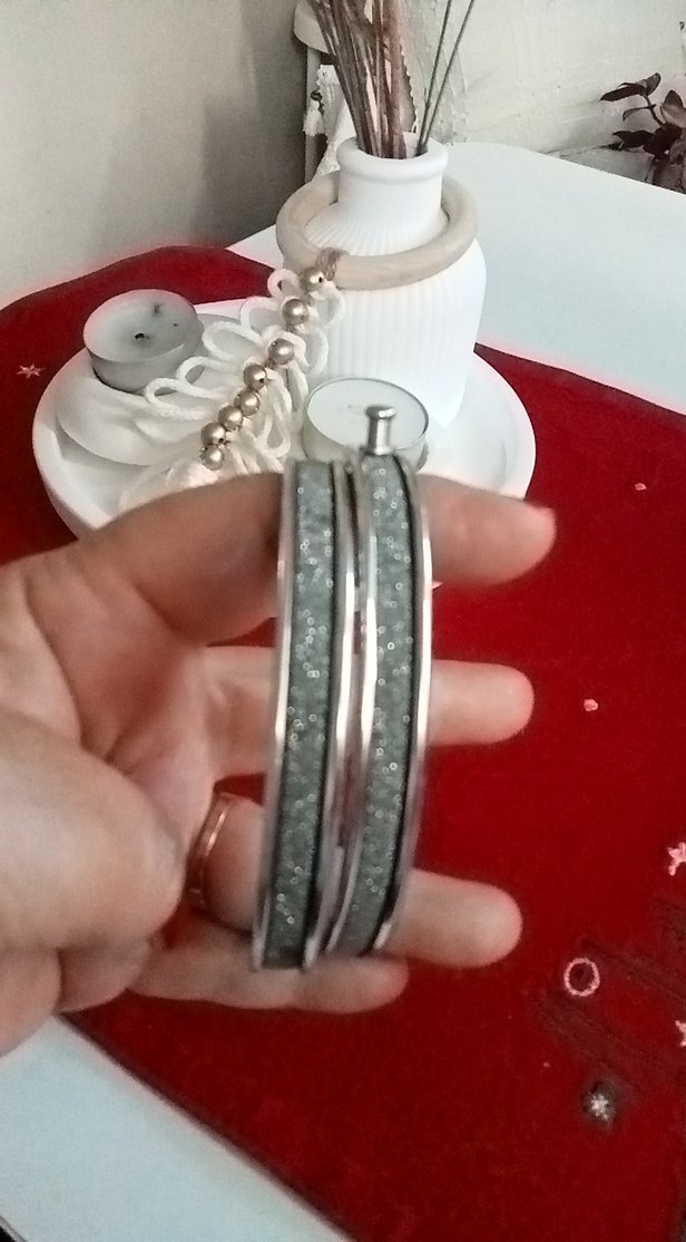 Gri Parlak Kadın Sarmal Bileklik - Görsel 2