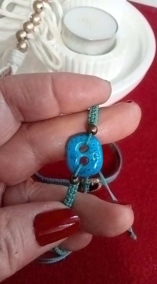 2 bileklik, tek fiyat Bohem mavi  Boncuklu Bileklik - Görsel 3