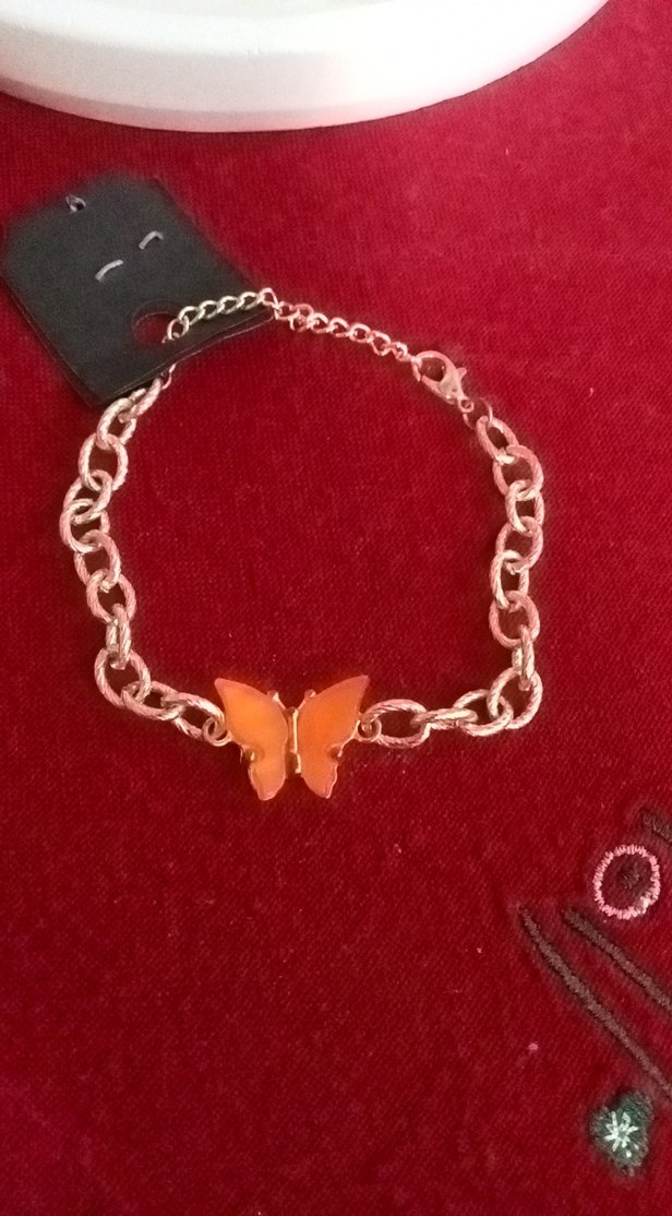 Turuncu Zincirli Kelebek Bileklik - Görsel 2