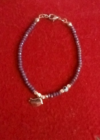 Mor kristal taşlı bileklik - Görsel 2