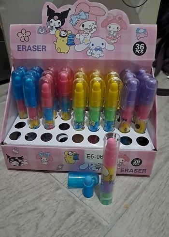 Renkli 36'lı Dudak Şeklinde Silgi Seti - Görsel 2