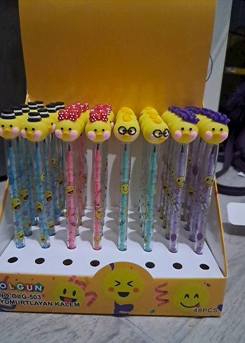 Renkli Emoji Figürlü Tükenmez Kalem Seti - Görsel 2
