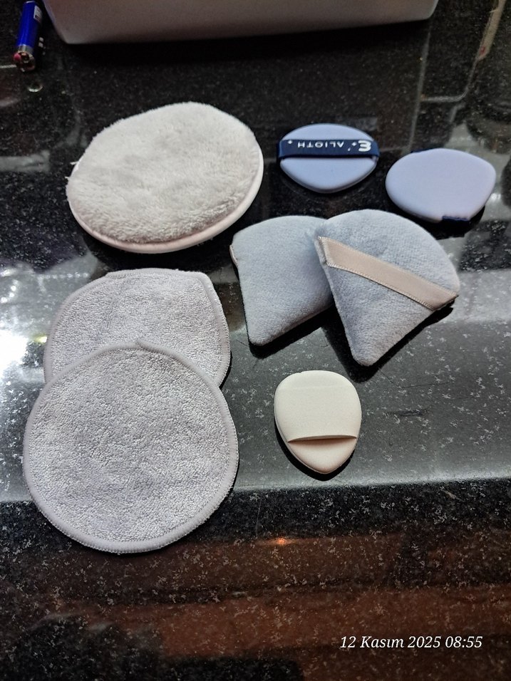 Gri Makyaj Süngerleri ve Pedleri Seti - Görsel 2