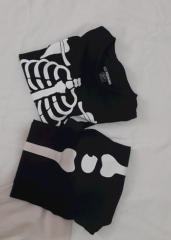 LC Waikiki Erkek Siyah Baskılı Uzun Kollu Pamuklu pijama takımı