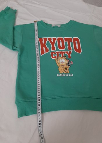 Garfield Baskılı Yeşil Erkek Sweatshirt