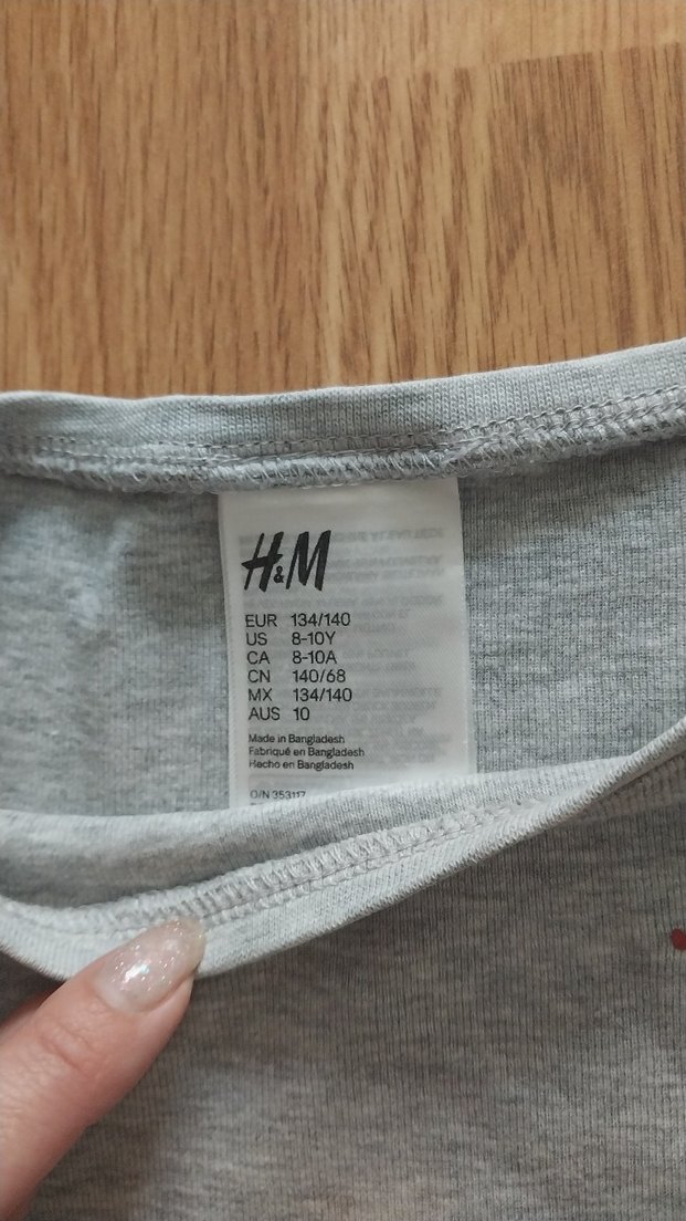 Gri Uzun Kollu Kız Çocuk Tişörtü - Görsel 3