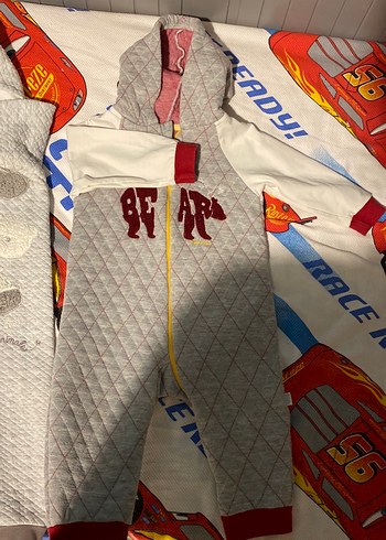 Gri Erkek Bebek Kapüşonlu Tulum - Görsel 3