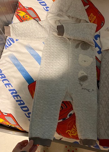 Gri Erkek Bebek Kapüşonlu Tulum - Görsel 2