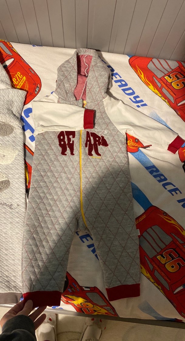 Gri Erkek Bebek Kapüşonlu Tulum - Görsel 3