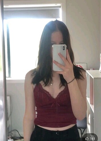 xs Beden bordo Renk Shein bordo dantel detay askılı büstiyer