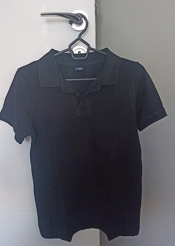 Kız Siyah Kısa Kollu Polo Tişört - Görsel 2