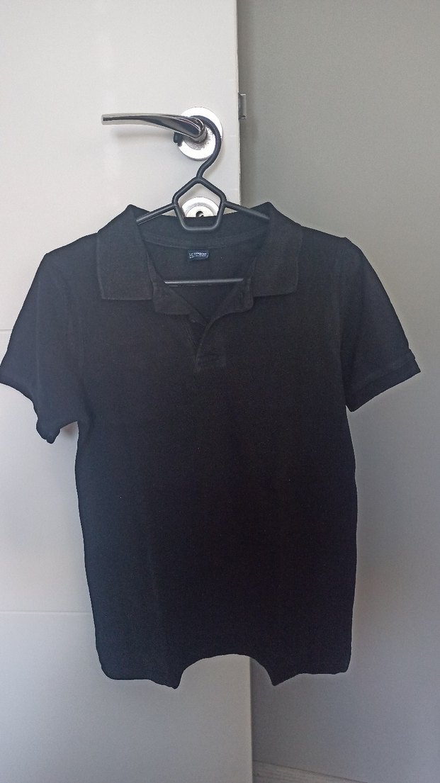 Kız Siyah Kısa Kollu Polo Tişört - Görsel 2