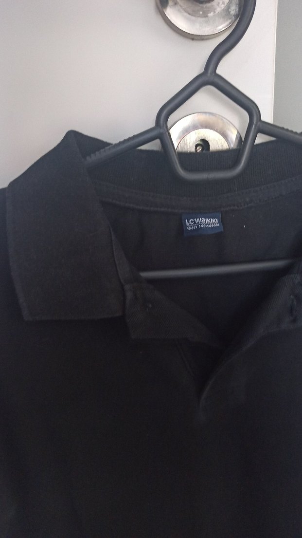 Kız Siyah Kısa Kollu Polo Tişört - Görsel 4