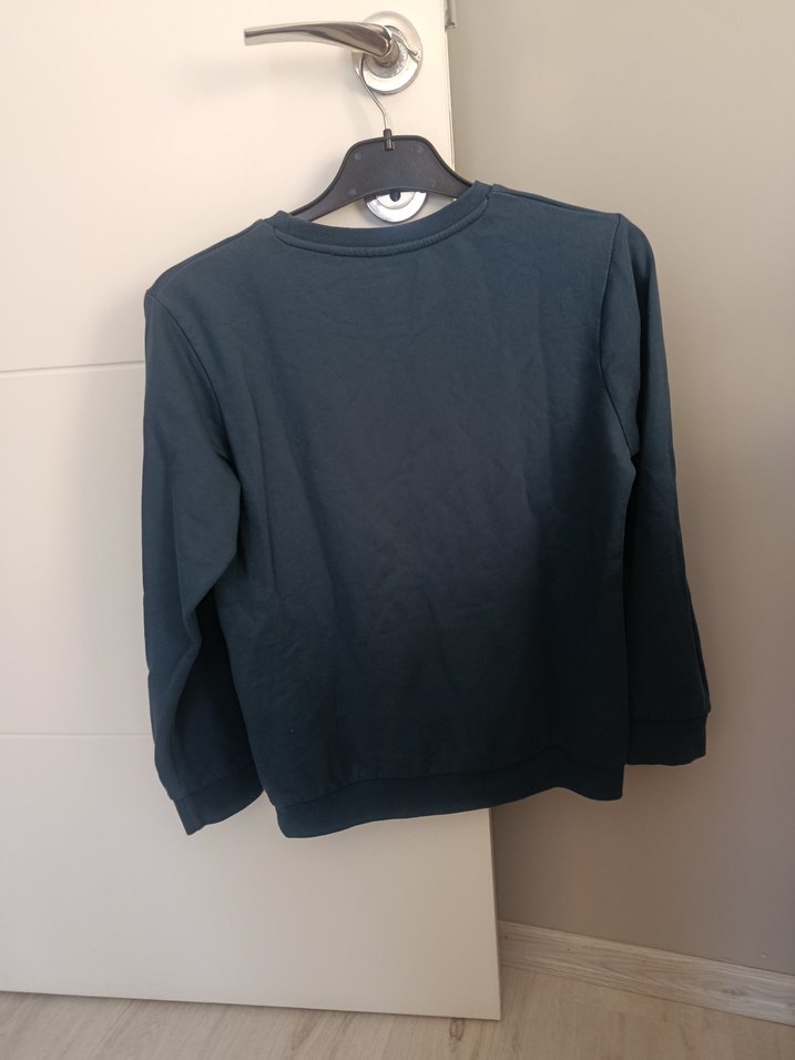 Düğmeli Erkek Sweatshirt, Uzun Kollu, Mavi - Görsel 2