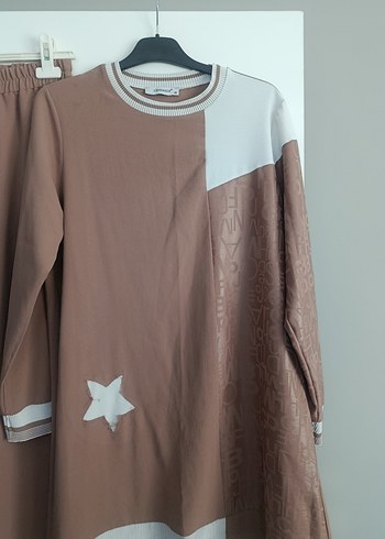 Bej Kadın Rahat Kesim Uzun Kollu Eşofman Takımı - Görsel 3