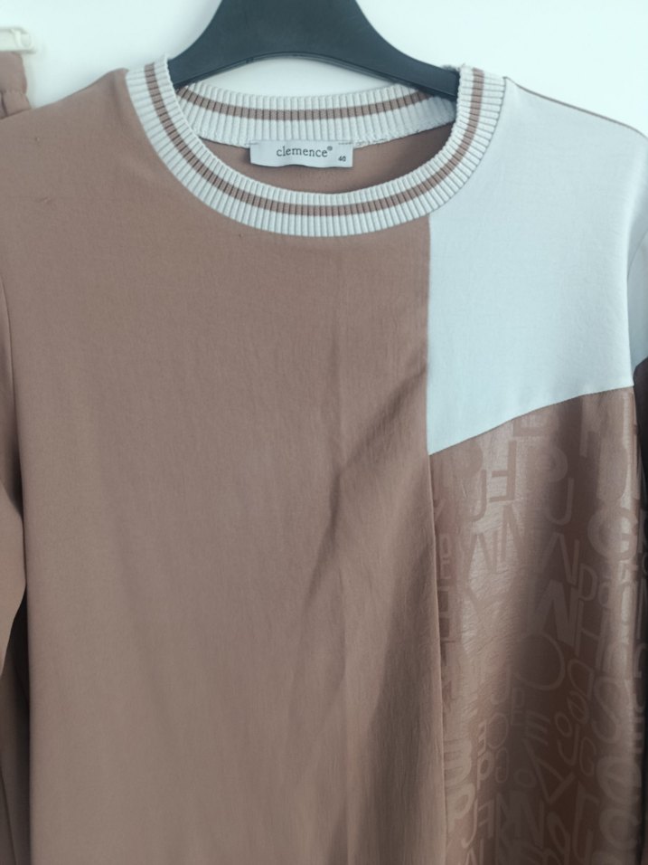 Bej Kadın Rahat Kesim Uzun Kollu Eşofman Takımı - Görsel 4