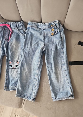 18-24 Ay Beden kiz Çocuk Mavi kot Pantolon