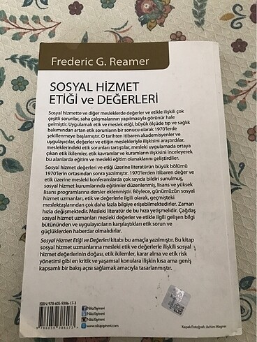  Sosyal hizmet etiği ve değerleri kitabı?