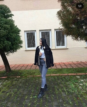 İçi yünlü siyah mont