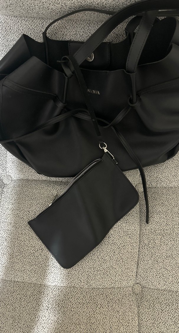 Loventa siyah deri tote çanta - Görsel 2