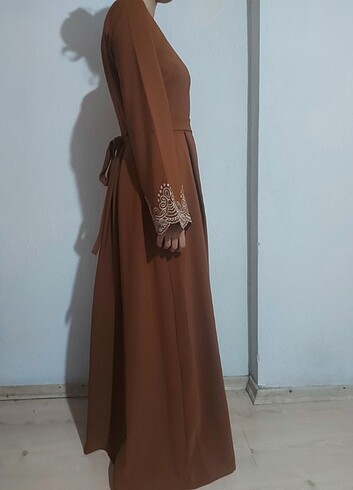 l Beden camel Renk Elbise