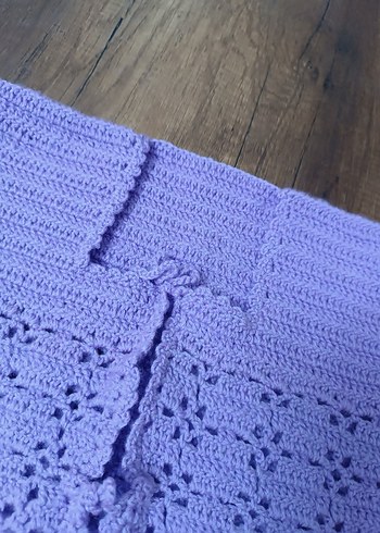 El örgüsü kız bebek yelek kare yaka - Görsel 3