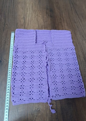 El örgüsü kız bebek yelek kare yaka - Görsel 4