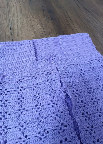 El örgüsü kız bebek yelek kare yaka - Görsel 2