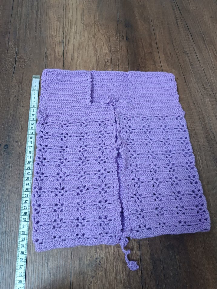 El örgüsü kız bebek yelek kare yaka - Görsel 4